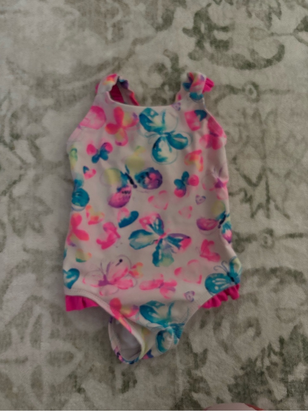 ✨5/$10 George Pink Butterfly Print One-Piece Swimsuit